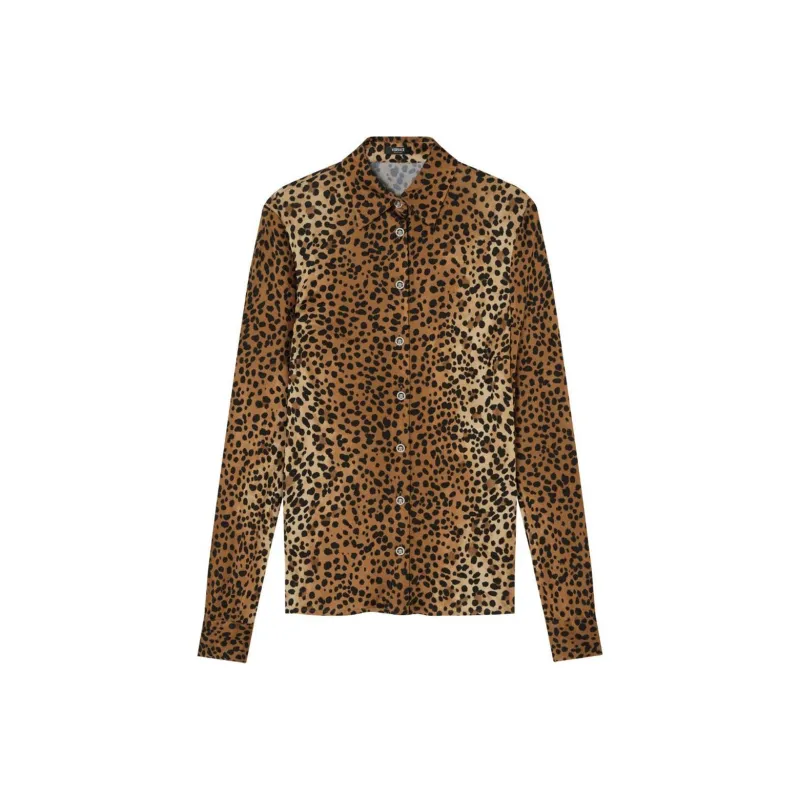 VERSACE Leopard Printed Long Sleeved Shirt-0