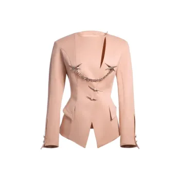 H&M Hourglass Wool Jacket Antique Pink