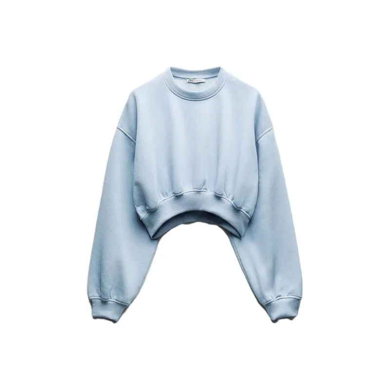 ZARA Sweatshirt Women's Light Blue-0