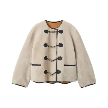 TOTEME Teddy Shearling Clasp Buttoned Coat