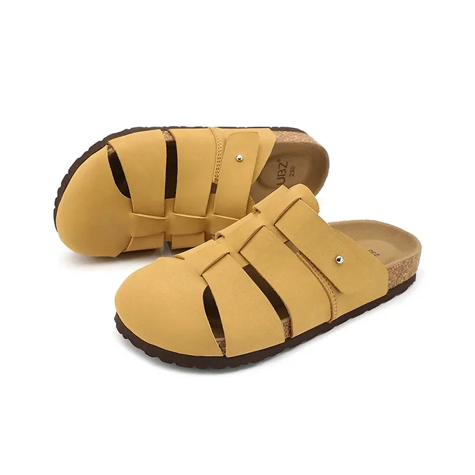 UBZ EVA Abrasion Resistant Closed Toe Slippers Women's Milk Tea-4