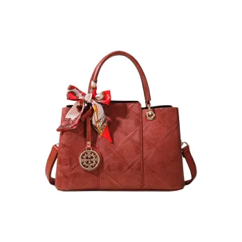 PAYOT Microfiber Synthetic Leather Handbag Regular Women's Chinese Style Red