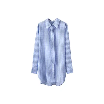 AMII Shirt Women's Blue White Plaid