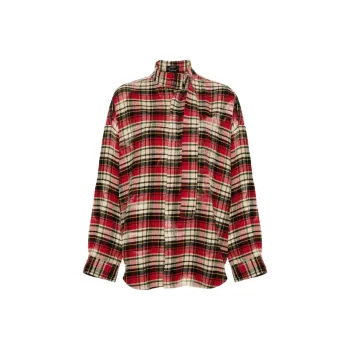 R13 Plaid check Flannel Shirt