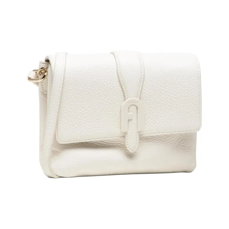 Furla Sofia Grainy Leather Messenger Bag Shoulder Bag Crossbody Bag Small Size Women's White-1