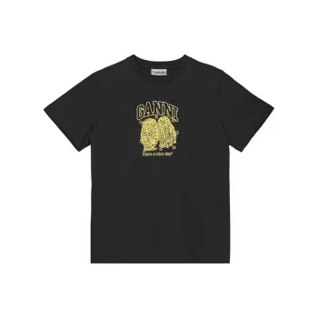 GANNI Graphic Printed Crewneck T Shirt