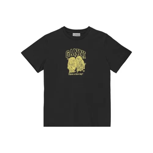 GANNI Graphic Printed Crewneck T Shirt
