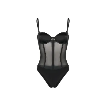 Fleur Du Mal Zip up Mesh Bodysuit