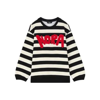 ELF SACK Sweatshirts Women's Black White Stripes