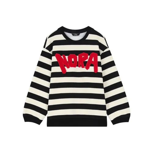 ELF SACK Sweatshirts Women's Black White Stripes