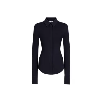 The Attico Elton Curved Hem Shirt