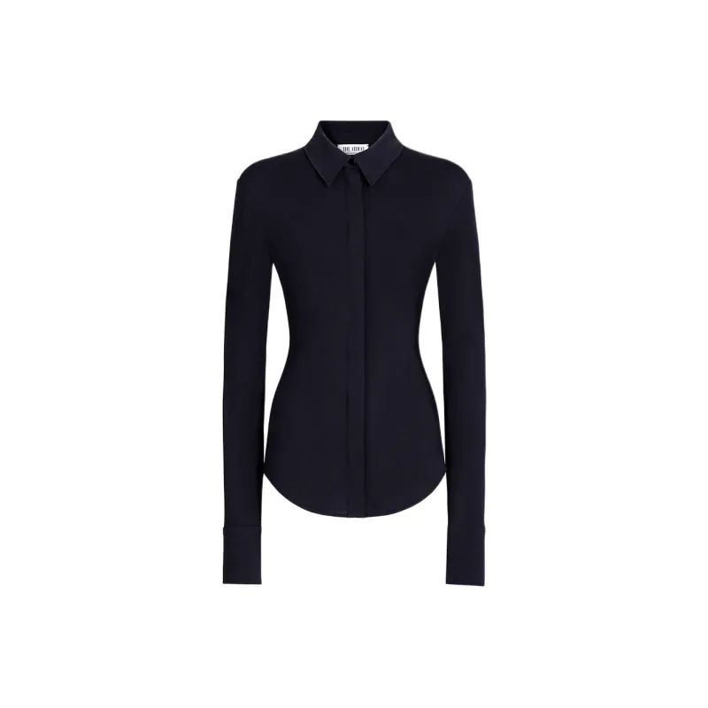 The Attico Elton Curved Hem Shirt-0