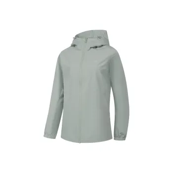 QIAODAN Trench Coat Jackets & Coats Women's Ceramic Gray Green
