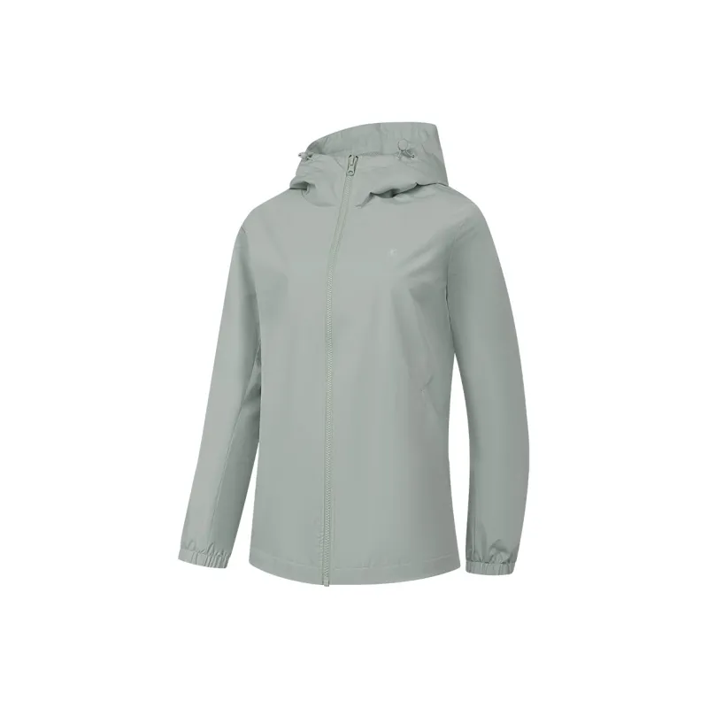 QIAODAN Trench Coat Jackets & Coats Women's Ceramic Gray Green-0
