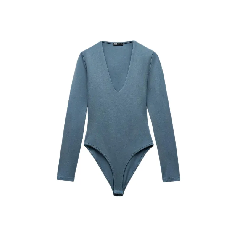ZARA Bodysuits Women's Blue Gray-0