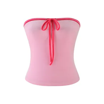 I.AM.GIA MICHELLE VELOUR BOOB TUBE Strapless Top Women's Light Pink
