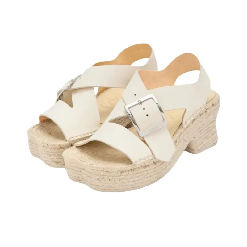 LOEWE Petal One Strap Sandals 8cm Women's Beige-2