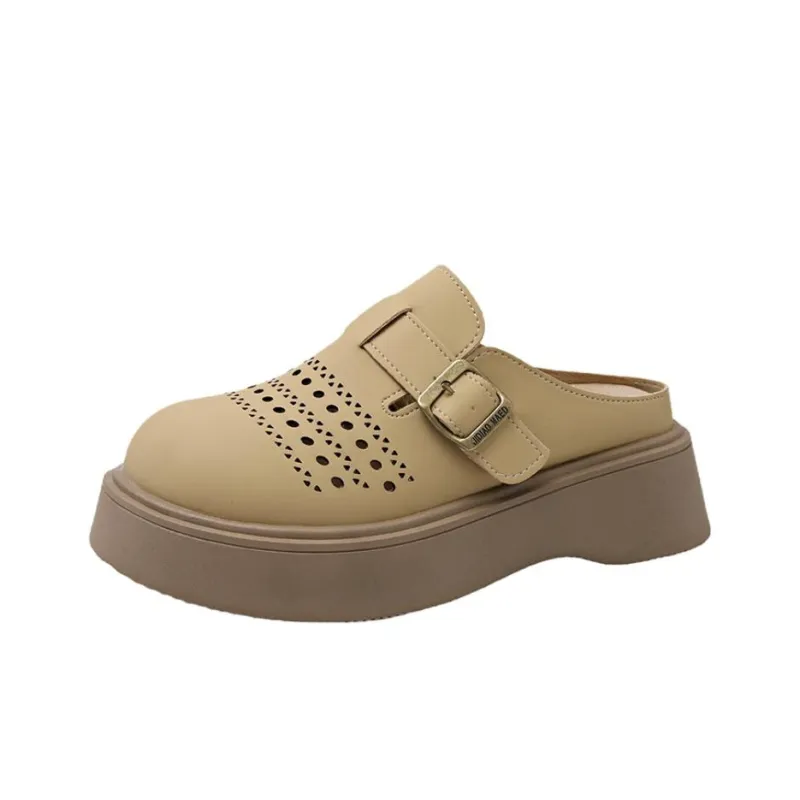 Baibianzhiheren Rubber Sole Closed Toe Slippers Women's-6