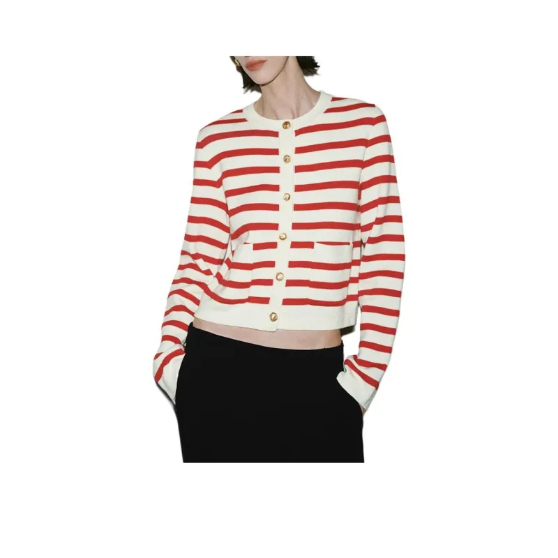 URBAN REVIVO Knitwear Women's Red Stripes-0