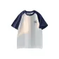 White/Navy Blue Sleeves (Heavyweight 100% cotton)