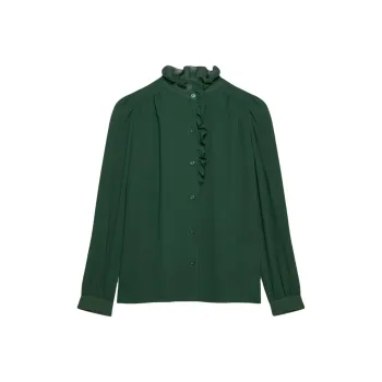 ARITZIA Wilfred Valentina Blouse Shirt Women's Stonepine Green