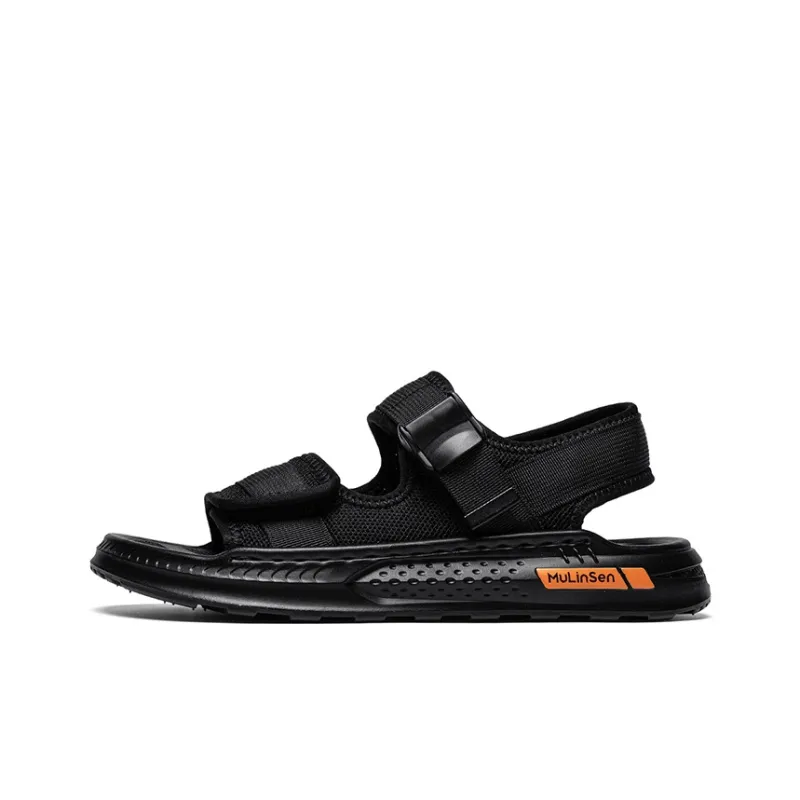 Mulinsen Beach Sandals Men Brown/All Black/Black White-4