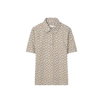 TORY BURCH SS24 Polo Shirt Women's Shale Gray
