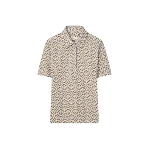 TORY BURCH SS24 Polo Shirt Women's Shale Gray