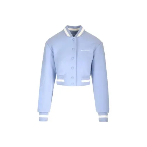 Givenchy 4G Stars Cropped Varsity Jacket 'Light Blue'