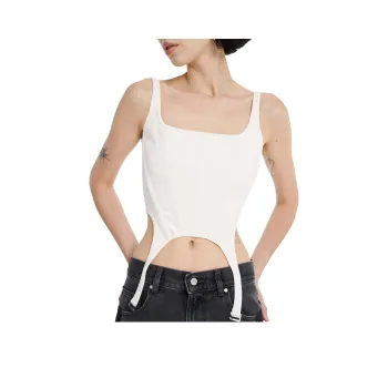 DION LEE TERRY GARTER CORSET Camisole Women's IVORY/Ivory White