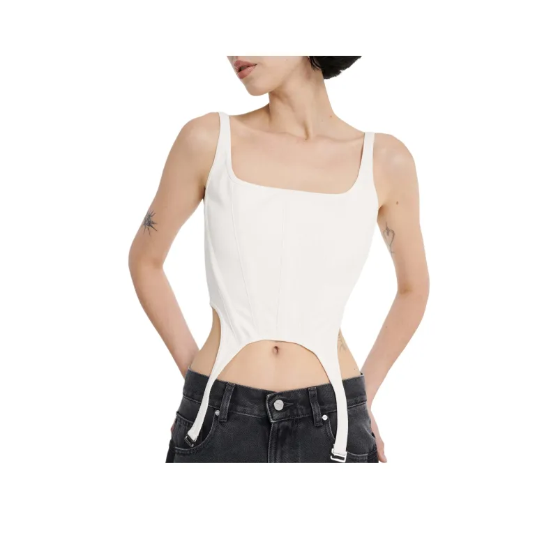 DION LEE TERRY GARTER CORSET Camisole Women's IVORY/Ivory White-0
