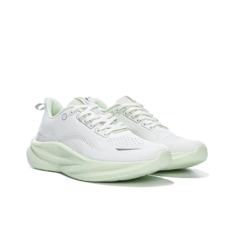 Erke Anti Slip Wear Resistant Low Top Casual Running Shoes Women's White Green-2