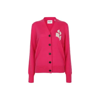 ISABEL MARANT ETOILE Karin Logo Intarsia Knitted Cardigan