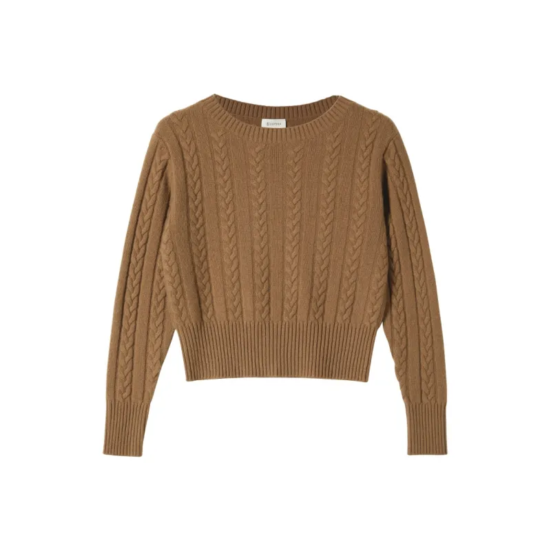 LILIXIUKE Fall And Winter Cardigan Sweater Women's Toffee Color-0