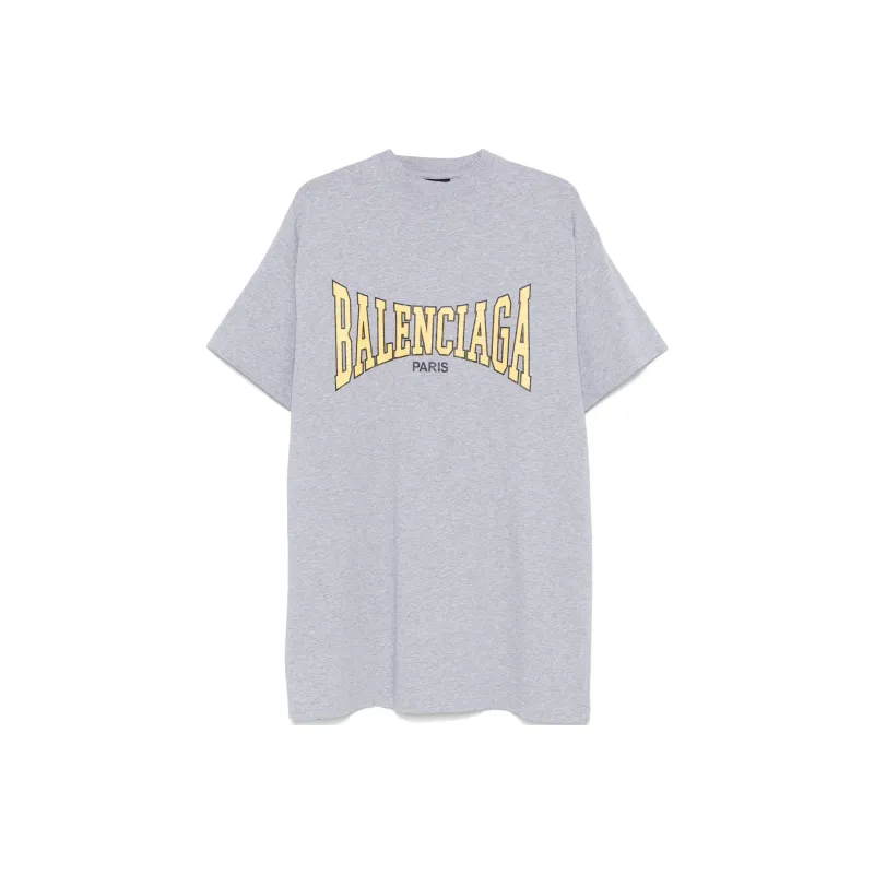 Balenciaga Oversized T Shirt 'Heather Grey/Yellow'-0