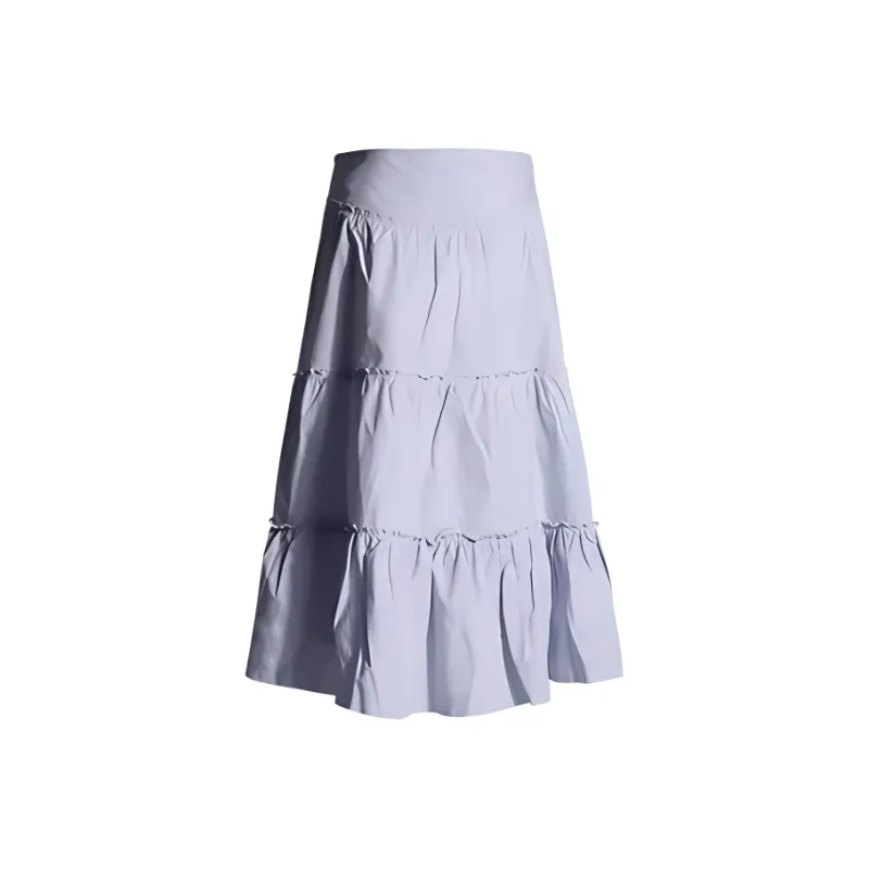 ZAVK Casual Long Skirt Women's Yin Blue-1