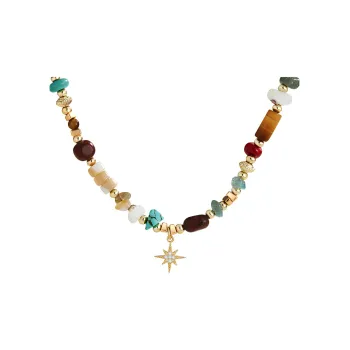AJIDOU Natural Stone Multicolor Necklaces Women's
