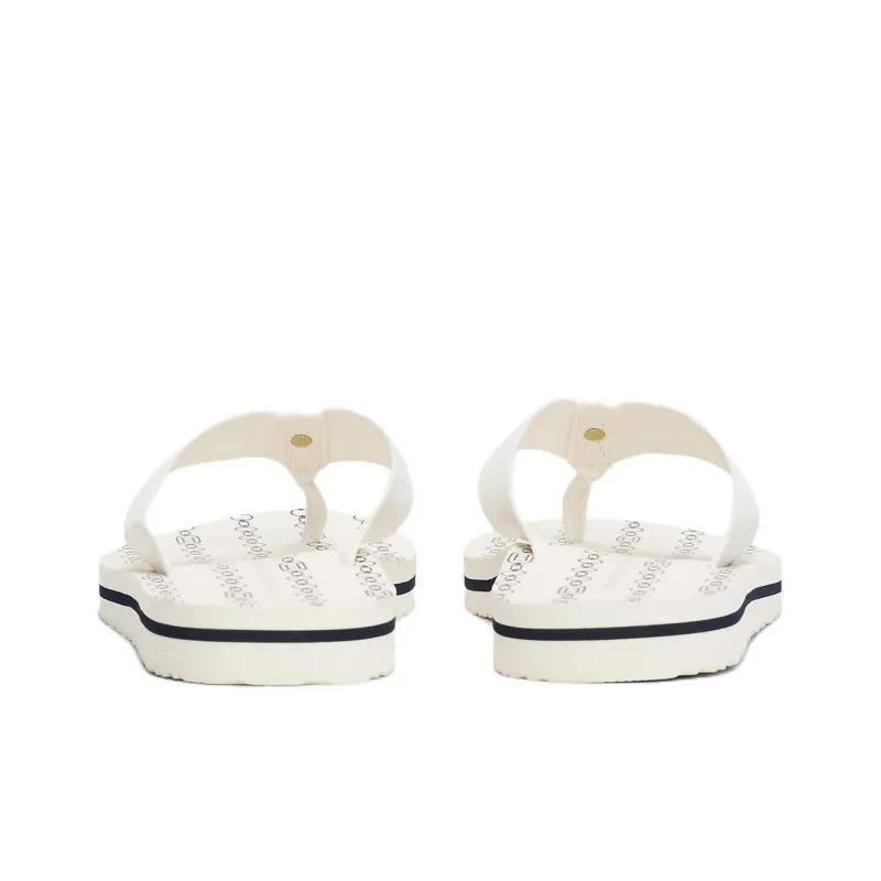 Tommy Hilfiger TH Monogram Flip Flops Women's Beige-4