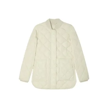 THEORY FW22 Diamond Baseball Collar Fitted Moderate Regular Edition Down Jacket Women's Milk White