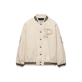 PRADA Canvas Bomber Jacket With Patches