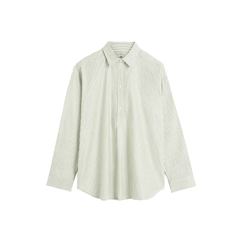 TOTEME Striped Half-Buttoned Shirt-0