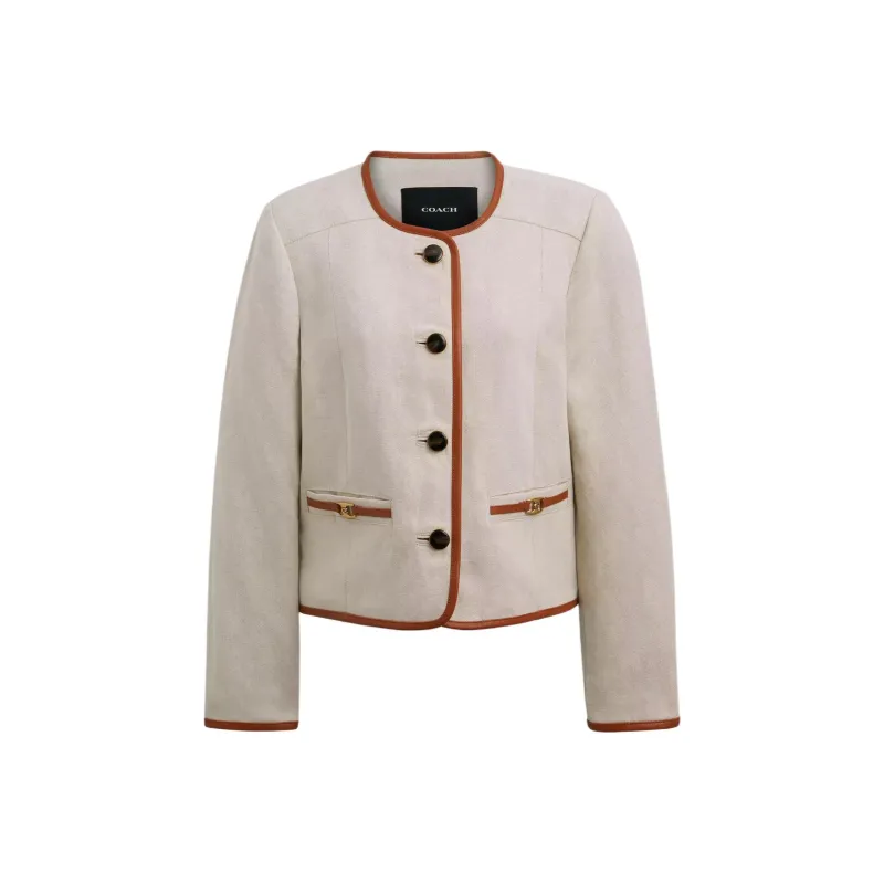 COACH SS24 Jackets Coats Women's Beige-0