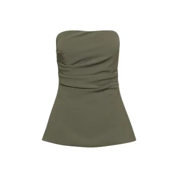 ARITZIA FW24 Wilfred Lilou Tube Top Strapless Top Women's DARK OLIVE/Dark Olive