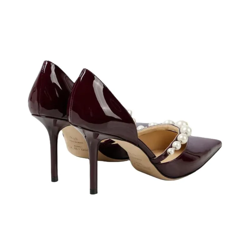 Jimmy Choo Aurelia Slim Heel High Heels 8.5cm Women's Red-5