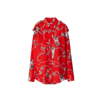 Burberry Knight Hardware Silk Shirt