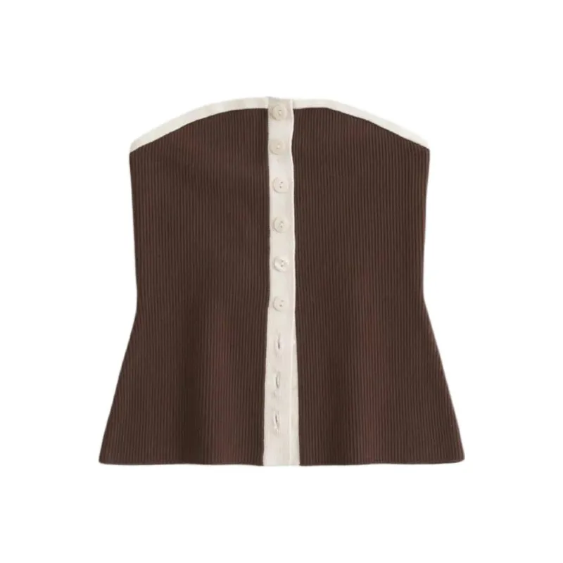 Abercrombie＆Fitch Strapless Top Women's Brown-0