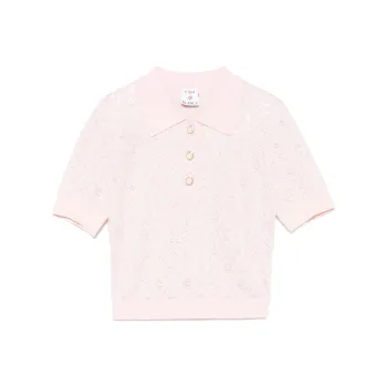 CASABLANCA Crystal monogram Polo Top