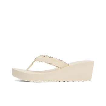 Tommy Hilfiger TH Monogram Flip Flops Women's Beige