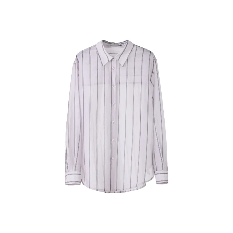Fstudio Early Spring Korean Style Slimming Stripes Light Long Sleeved Shirt Women's-3