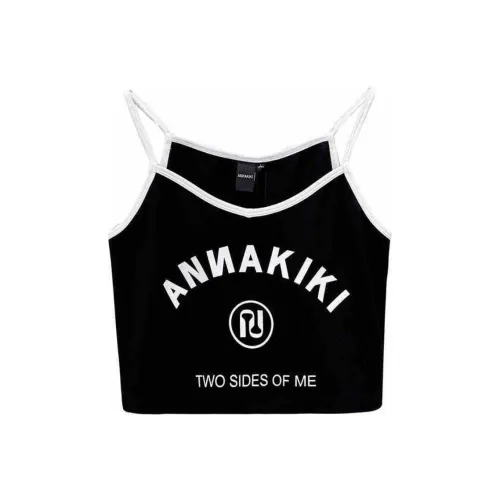 ANNAKIKI 블랙 여성 끈 나시
